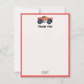 Farbenfrohe Monster Trucks Racing Kids Individuell Dankeskarte (Vorderseite)