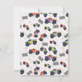 Farbenfrohe Monster Trucks Racing Kids Individuell Dankeskarte (Rückseite)