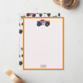 Farbenfrohe Monster Trucks Racing Kids Individuell Mitteilungskarte (Vorderseite/Rückseite Beispiel)