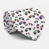 Farbenfrohe Monster Trucks Racing Kids Pattern Krawatte (Gerollt)