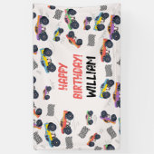 Farbenfrohe Monster Trucks Racing Kindergeburtstag Banner (Vertikal)