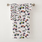 Farbenfrohe Monster Trucks Rennmuster Badhandtuch Set (Insitu)