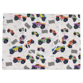 Farbenfrohe Monster Trucks Rennmuster Große Geschenktüte (Rückseite)