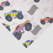 Farbenfrohe Monster Trucks Rennmuster Seidenpapier (Ausschnitt)