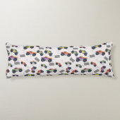 Farbenfrohe Monster Trucks Rennmuster Seitenschläferkissen (Rückseite)