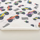 Farbenfrohe Monster Trucks Rennmuster Sherpadecke (3/4)