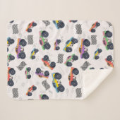 Farbenfrohe Monster Trucks Rennmuster Sherpadecke (Vorderseite (Horizontal))