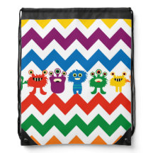 Farbenfrohe Monster Zickzack Zigzags Kids Cinch Ta