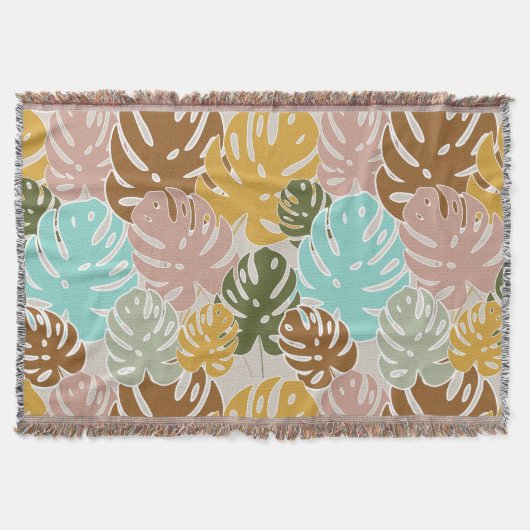 Farbenfrohe Monsterie-Urwald Decke (Vorderseite)