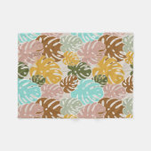 Farbenfrohe Monsterie-Urwald Fleecedecke (Vorderseite (Horizontal))