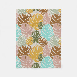 Farbenfrohe Monsterie-Urwald Fleecedecke