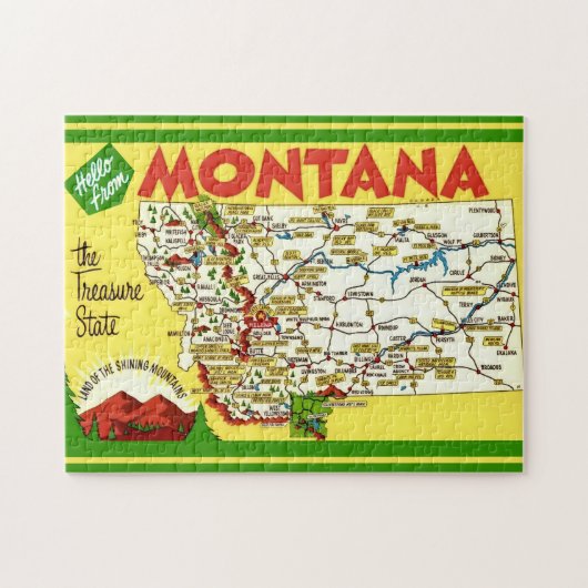 Farbenfrohe Montana Karte 11x14 Puzzle (Horizontal)