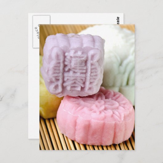 Farbenfrohe Mooncakes Postkarte (Vorne/Hinten)