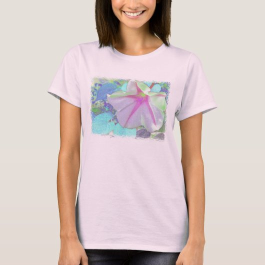 Farbenfrohe Moonflower Langleezees T-Shirt (Vorderseite)
