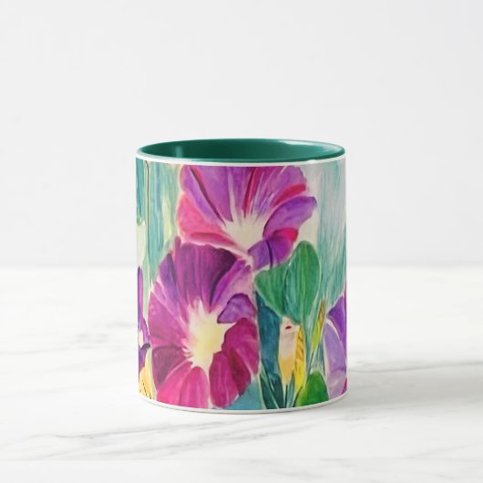 Farbenfrohe Morgengläser Blumencoffee Tasse (Zentrum)