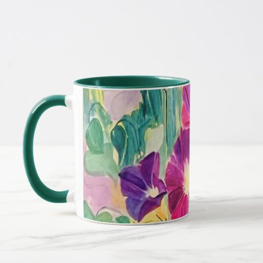 Farbenfrohe Morgengläser Blumencoffee Tasse (Links)