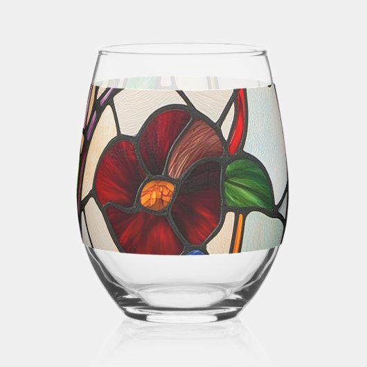 Farbenfrohe Morgengläser Weinglas Ohne Stiel (Rückseite)