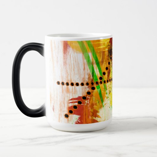Farbenfrohe Morphing-Tasse mit abstraktem Design Verwandlungstasse (Links)