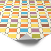 Farbenfrohe Morrocan Tiles Pattern Poster (Ecke)