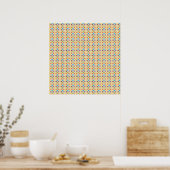 Farbenfrohe Morrocan Tiles Pattern Poster (Küche)
