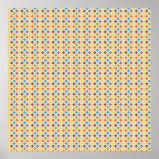 Farbenfrohe Morrocan Tiles Pattern Poster (Vorne)