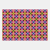 Farbenfrohe Mosaik Abstrakt Op Art geometrische Mu Geschenkpapier Set (Vorderseite 3)