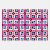 Farbenfrohe Mosaik Abstrakt Op Art geometrische Mu Geschenkpapier Set (Vorderseite 2)