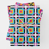 Farbenfrohe Mosaik Abstrakt Op Art geometrische Mu Geschenkpapier Set (Beispiel)