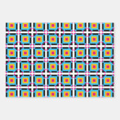 Farbenfrohe Mosaik Abstrakt Op Art geometrische Mu Geschenkpapier Set (Vorderseite)