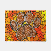 Farbenfrohe Mosaik Art Dog Paw Print Fußmatte (Vorderseite)