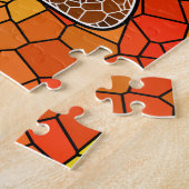 Farbenfrohe Mosaik Art Dog Paw Print Puzzle (Seite)