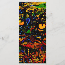 Farbenfrohe Mosaik Cat Art Print Lesezeichen Menükarte