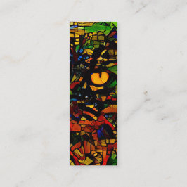 Farbenfrohe Mosaik Cat Art Print Lesezeichen Mini Visitenkarte