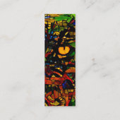 Farbenfrohe Mosaik Cat Art Print Lesezeichen Mini Visitenkarte (Rückseite)