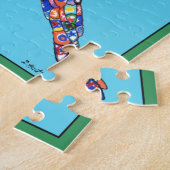 Farbenfrohe Mosaik Crow Raven Bird Rose Einzigarti Puzzle (Seite)