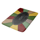 Farbenfrohe Mosaik Design auf schwarz Badematte (Schrägansicht)