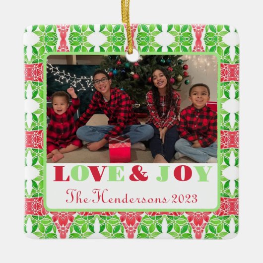 Farbenfrohe Mosaik Foto Olivenweg Keramikornament (Vorderseite)