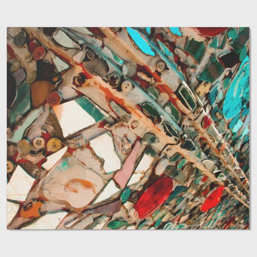 farbenfrohe Mosaik Geschenkpapier (Flach)