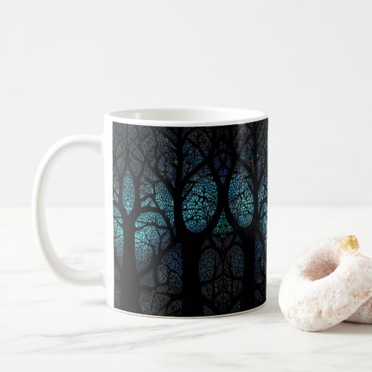 Farbenfrohe Mosaik gestanzter Glasbaum-Effekt Kaffeetasse (Mit Donut)