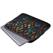 Farbenfrohe Mosaik gestanzter Glasbaum-Effekt Laptopschutzhülle (Vorne Knopf)