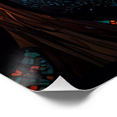 Farbenfrohe Mosaik gestanzter Glasbaum-Effekt Poster (Ecke)