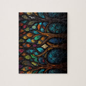 Farbenfrohe Mosaik gestanzter Glasbaum-Effekt Puzzle (Vertikal)