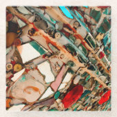 farbenfrohe Mosaik Glasuntersetzer (Vorderseite)