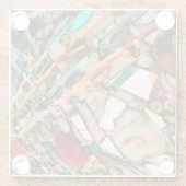 farbenfrohe Mosaik Glasuntersetzer (Rückseite)