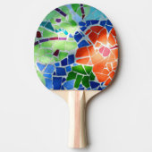 Farbenfrohe Mosaik Koi Fisch Rote Blume Tischtennis Schläger (Vorderseite)
