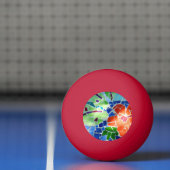 Farbenfrohe Mosaik Koi Fisch Rote Blume Tischtennisball (Netto)