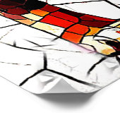 Farbenfrohe Mosaik-Löwenskulptur Poster (Ecke)