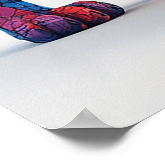 Farbenfrohe Mosaik-Löwenskulptur Poster (Ecke)