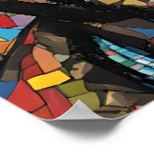 Farbenfrohe Mosaik Mans Face Festival Moon and Sta Poster (Ecke)