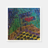 Farbenfrohe Mosaik mit rotem Herzen Serviette (Vorderseite)